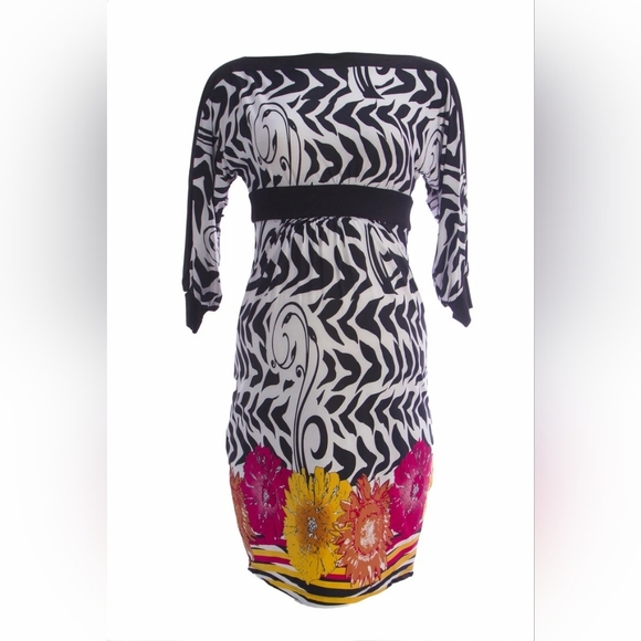 Olian Dresses & Skirts - OLIAN Maternity Women's Multi Floral Print 3/4 Blouson Sleeve Dress $148 NWT